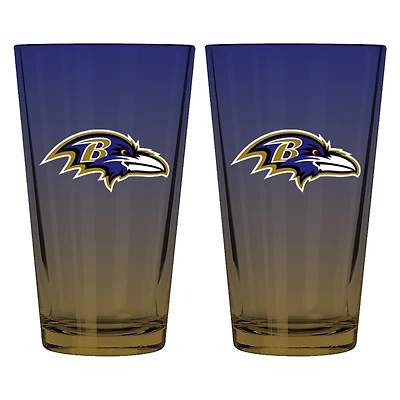 The Memory Company Baltimore Ravens Two-Pack 16oz. Ombre Pint Glass Set