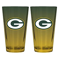 The Memory Company Green Bay Packers Two-Pack 16oz. Ombre Pint Glass Set