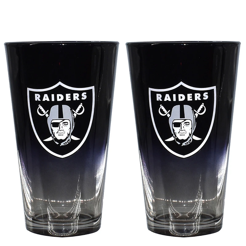 The Memory Company Las Vegas Raiders Two-Pack 16oz. Ombre Pint Glass Set