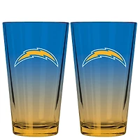 The Memory Company Los Angeles Chargers Two-Pack 16oz. Ombre Pint Glass Set