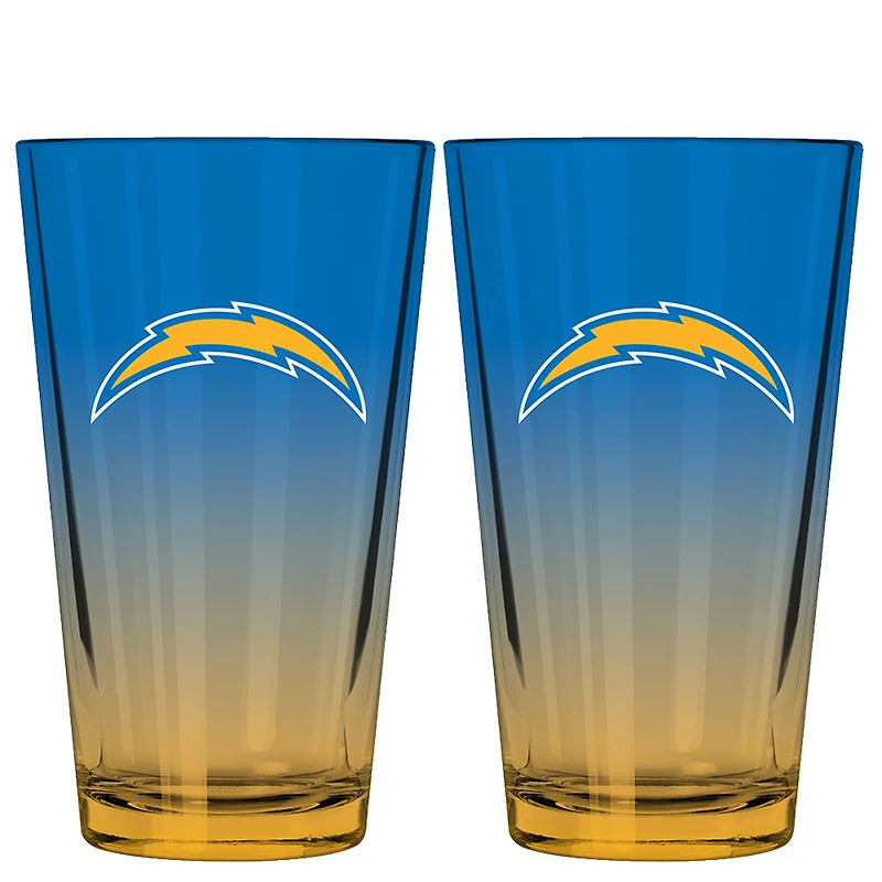 The Memory Company Los Angeles Chargers Two-Pack 16oz. Ombre Pint Glass Set
