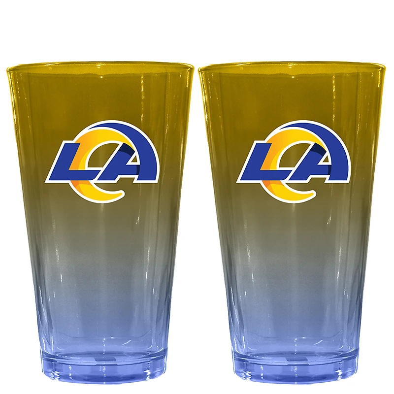 The Memory Company Los Angeles Rams Two-Pack 16oz. Ombre Pint Glass Set