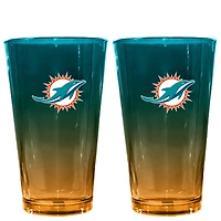The Memory Company Miami Dolphins Two-Pack 16oz. Ombre Pint Glass Set
