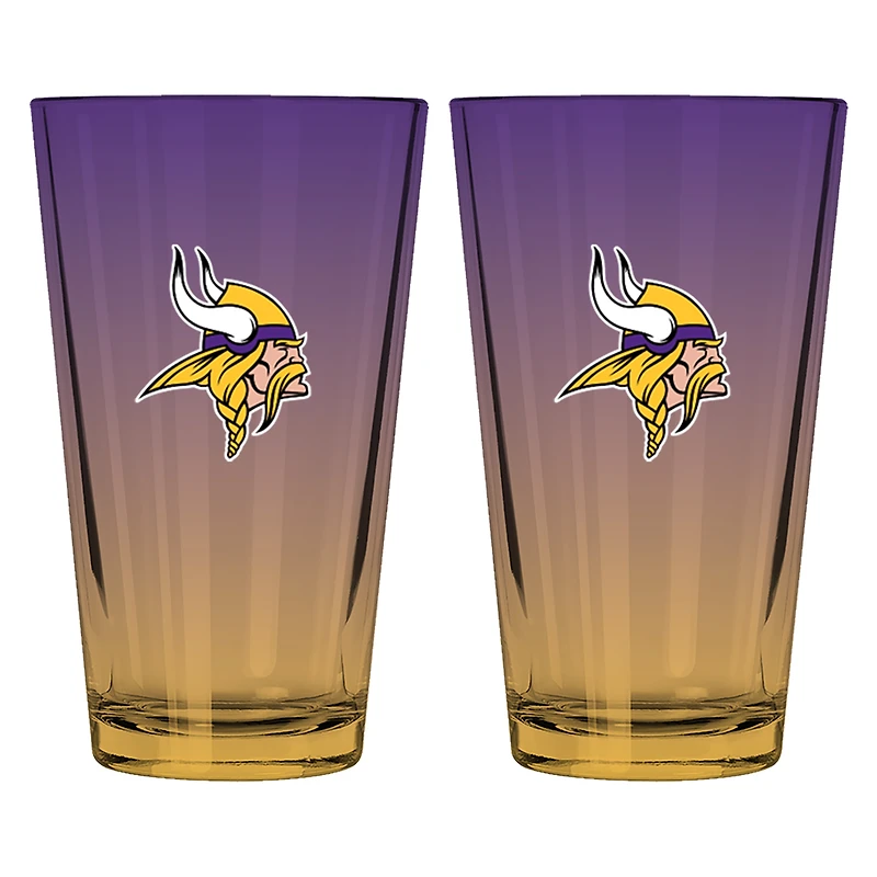 The Memory Company Minnesota Vikings Two-Pack 16oz. Ombre Pint Glass Set