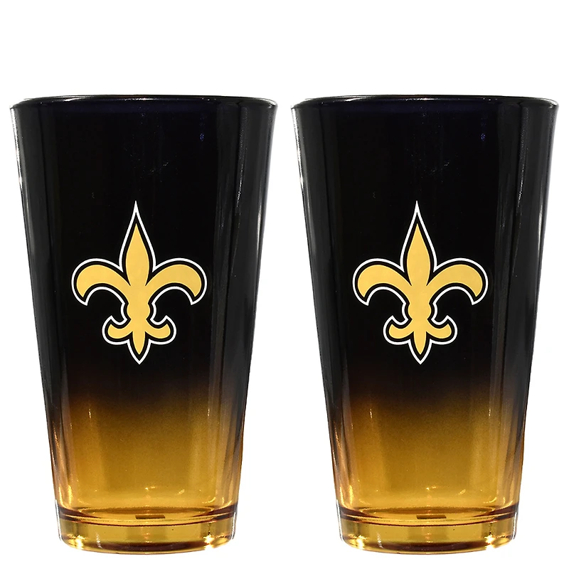The Memory Company New Orleans Saints Two-Pack 16oz. Ombre Pint Glass Set