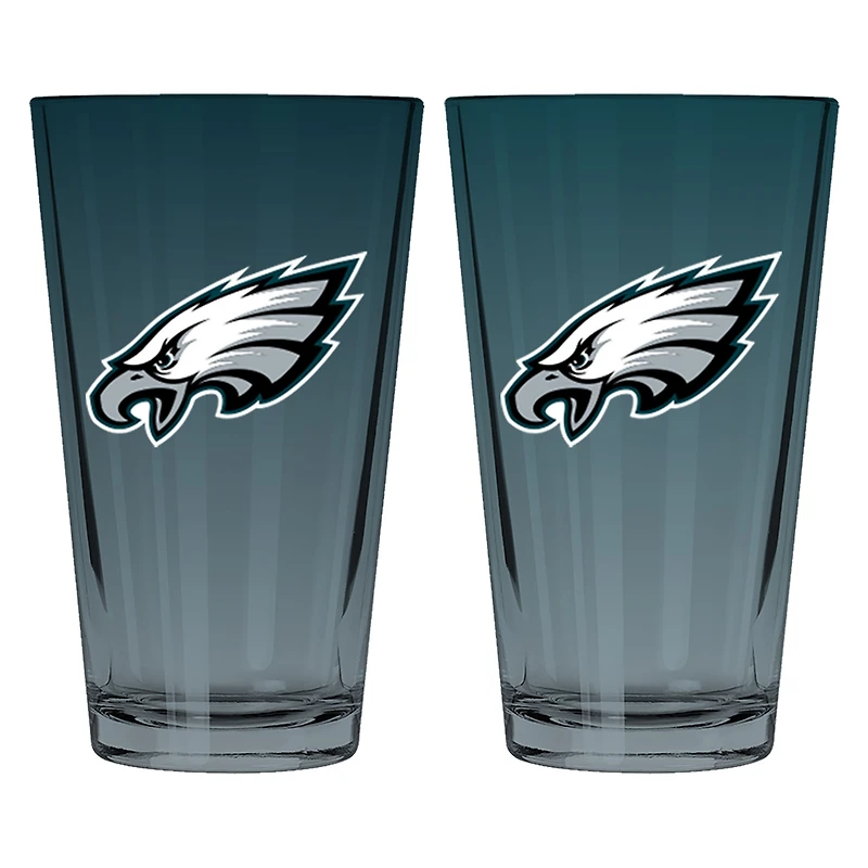 The Memory Company Philadelphia Eagles Two-Pack 16oz. Ombre Pint Glass Set