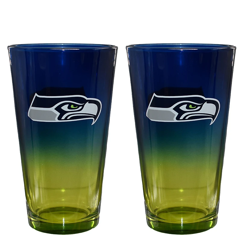 The Memory Company Seattle Seahawks Two-Pack 16oz. Ombre Pint Glass Set