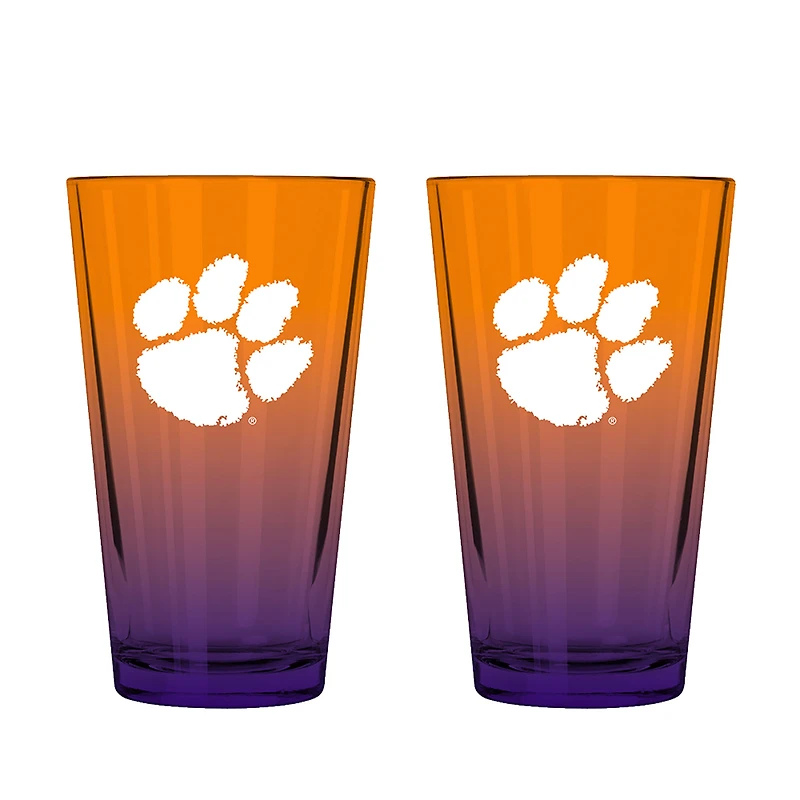 The Memory Company Clemson Tigers Two-Pack 16oz. Ombre Pint Glass Set