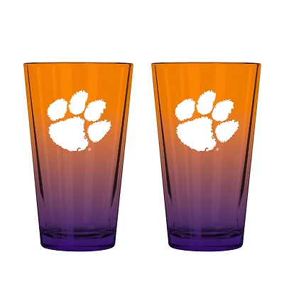 The Memory Company Clemson Tigers Two-Pack 16oz. Ombre Pint Glass Set
