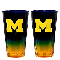 The Memory Company Michigan Wolverines Two-Pack 16oz. Ombre Pint Glass Set