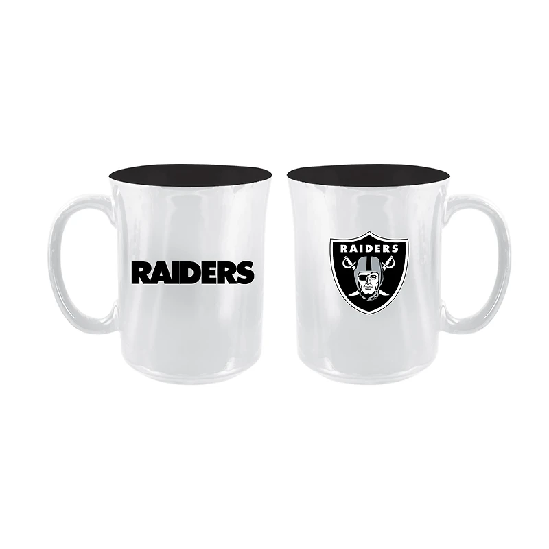 The Memory Company Las Vegas Raiders 2-Pack 15oz. Iridescent Ceramic Mug Set