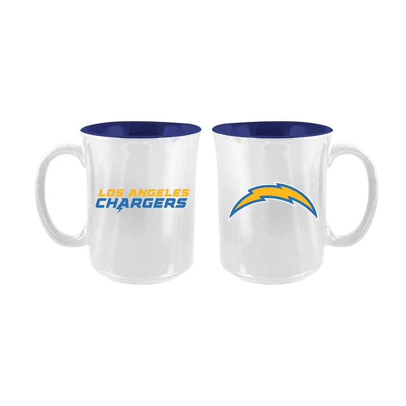 The Memory Company Los Angeles Chargers 2-Pack 15oz. Iridescent Ceramic Mug Set
