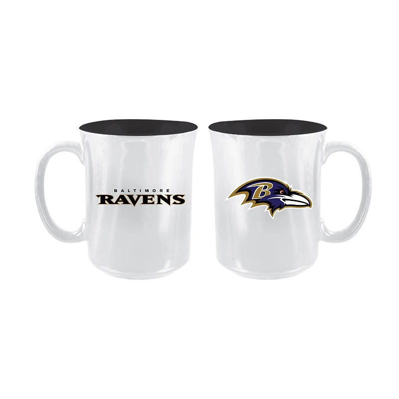The Memory Company Baltimore Ravens 2-Pack 15oz. Iridescent Ceramic Mug Set