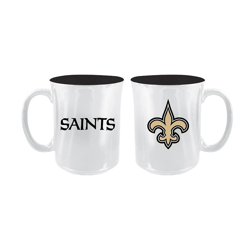 The Memory Company New Orleans Saints 2-Pack 15oz. Iridescent Ceramic Mug Set