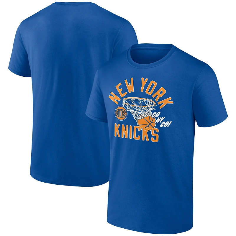 Men's  Blue New York Knicks Swishing Hoop T-Shirt