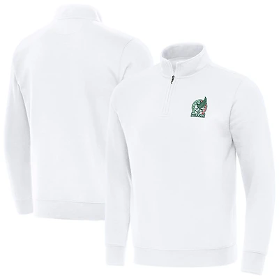 Men's Antigua White Mexico National Team Landslide Quarter-Zip Pullover