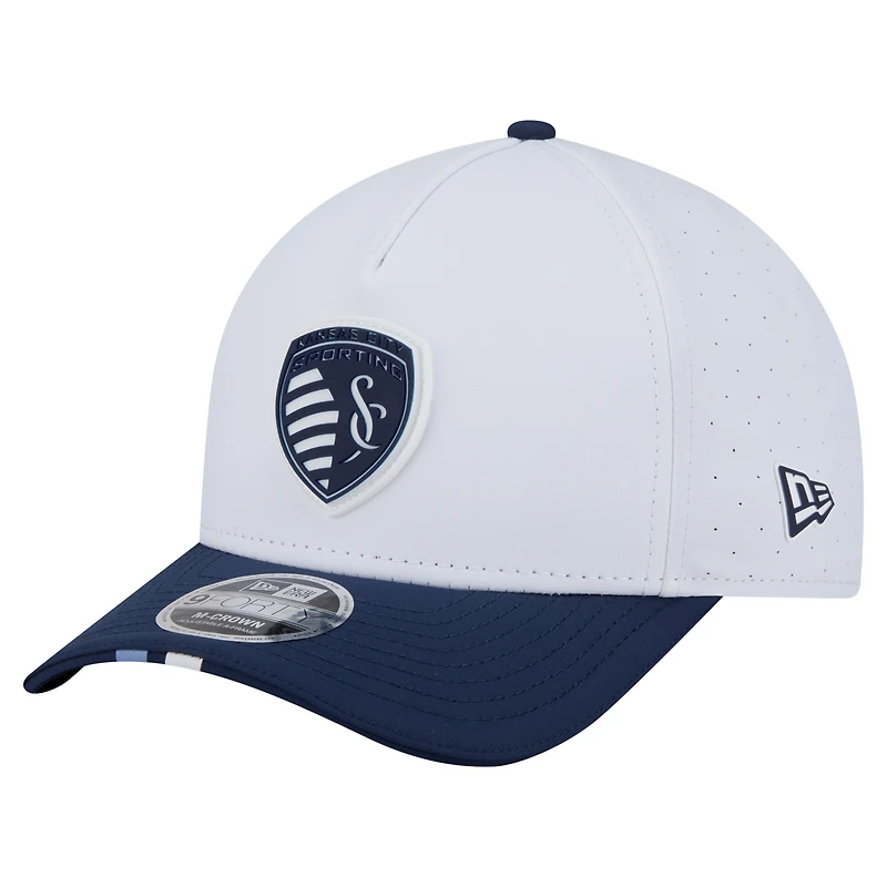 Men's New Era White Sporting Kansas City 2026 MLS Kick Off 9FORTY M-Crown A-Frame Adjustable Hat