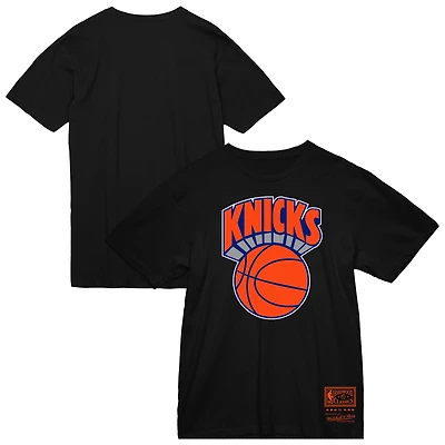 Men's Mitchell & Ness  Black New York Knicks Big Tall Hardwood Classics Vintage Logo T-Shirt