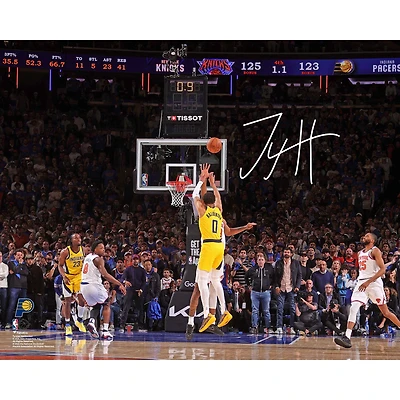 Tyrese Haliburton Indiana Pacers Autographed 16" x 20" Eastern Conference Finals Game 1 vs. New York Knicks Game-Tying Shot Photograph