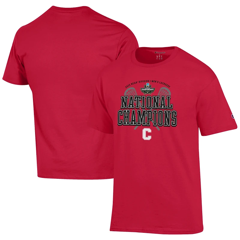 Men's Champion  Red Cornell Big Red 2025 NCAA Men's Lacrosse National Champions Jersey T-Shirt