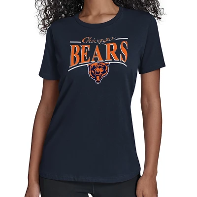 Women's Starter Navy Chicago Bears Arch Stripe T-Shirt