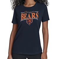 Women's Starter Navy Chicago Bears Arch Stripe T-Shirt