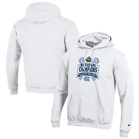 Men's Champion  White North Carolina Tar Heels 2025 NCAA Women's Lacrosse National Champions Eco Powerblend Pullover Hoodie