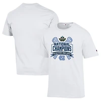 Men's Champion  White North Carolina Tar Heels 2025 NCAA Women's Lacrosse National Champions Jersey T-Shirt