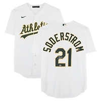 Tyler Soderstrom Athletics Autographed White Nike Replica Jersey