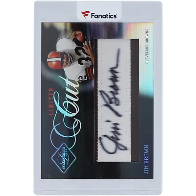 Jim Brown Cleveland Browns Autographed 2005 Donruss Leaf Limited Limited Cuts Autograph 2 Color Relic #LC-2 #26/50 Card