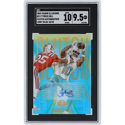 Tyreek Hill Miami Dolphins Autographed 2024 Panini Illusions Light Blue Clutch Autograph #12 #18/35 SGC Authenticated 9.5/10 Card