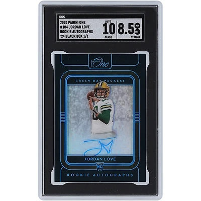 Jordan Love Green Bay Packers Autographed 2020 Panini One 24 Black Box Rookie Autograph #104 #1/1 SGC Authenticated 8.5/10 Rookie Card