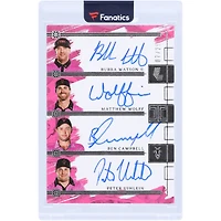 Bubba Watson, Matthew Wolff, Ben Campbell and Peter Uihlein RangeGoats GC Autographed 2024-25 Panini Impeccable LIV Golf Quad Auto #TQA-RAN #7/25 Card