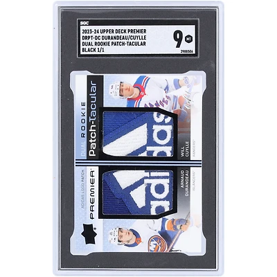 Arnaud Durandeau & Will Cuylle 2023-24 Upper Deck Premier Black Dual "adidas" Rookie Patch-Tacular 2 Color Relics #DRPT-DC #1/1 SGC Authenticated 9 Rookie Card