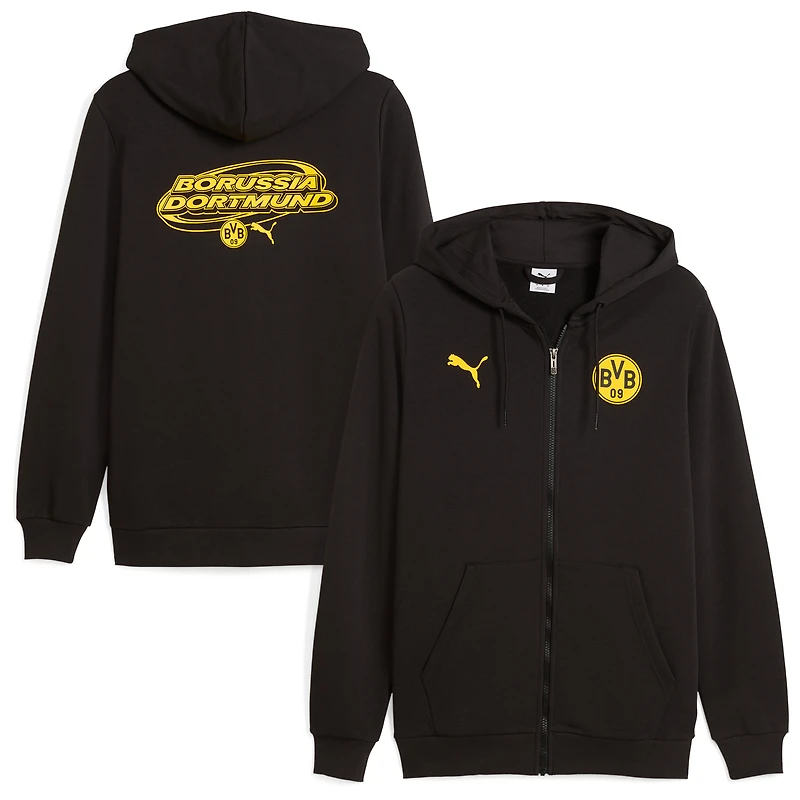 Men's Puma Black Borussia Dortmund ftblCulture Full-Zip Sweat Hoodie