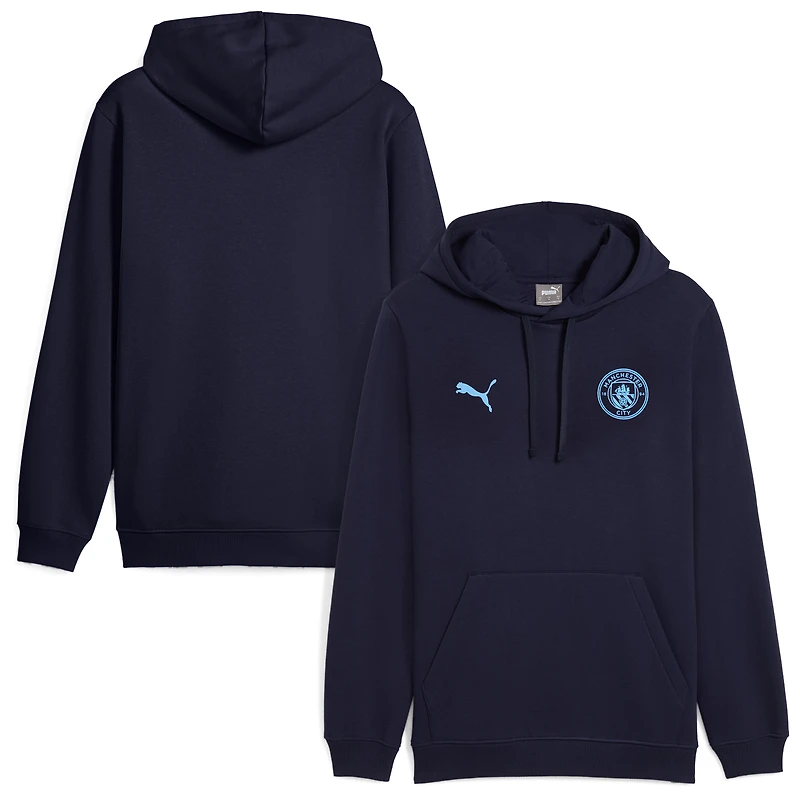 Men's Puma Navy Manchester City 2025/26 ftblESS Pullover Hoodie