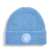 Unisex Puma  Light Blue Manchester City Essential Cuffed Knit Hat