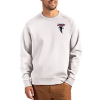 Men's Cutter & Buck Gray Atlanta Falcons Throwback Roam Recycled Raglan Pullover Sweatshirt