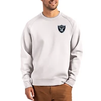Men's Cutter & Buck Gray Las Vegas Raiders Primary Logo Roam Recycled Raglan Pullover Sweatshirt