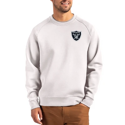 Men's Cutter & Buck Gray Las Vegas Raiders Primary Logo Roam Recycled Raglan Pullover Sweatshirt