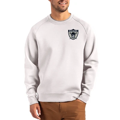 Men's Cutter & Buck Gray Las Vegas Raiders Throwback Roam Recycled Raglan Pullover Sweatshirt