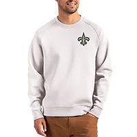 Men's Cutter & Buck Gray New Orleans Saints Primary Logo Roam Recycled Raglan Pullover Sweatshirt