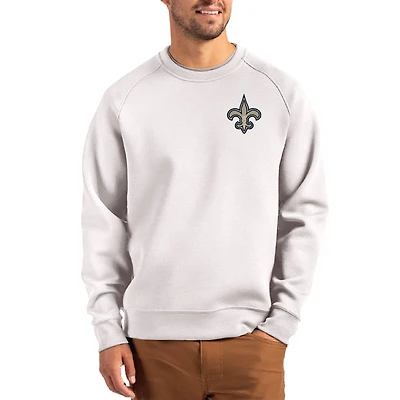 Men's Cutter & Buck Gray New Orleans Saints Primary Logo Roam Recycled Raglan Pullover Sweatshirt