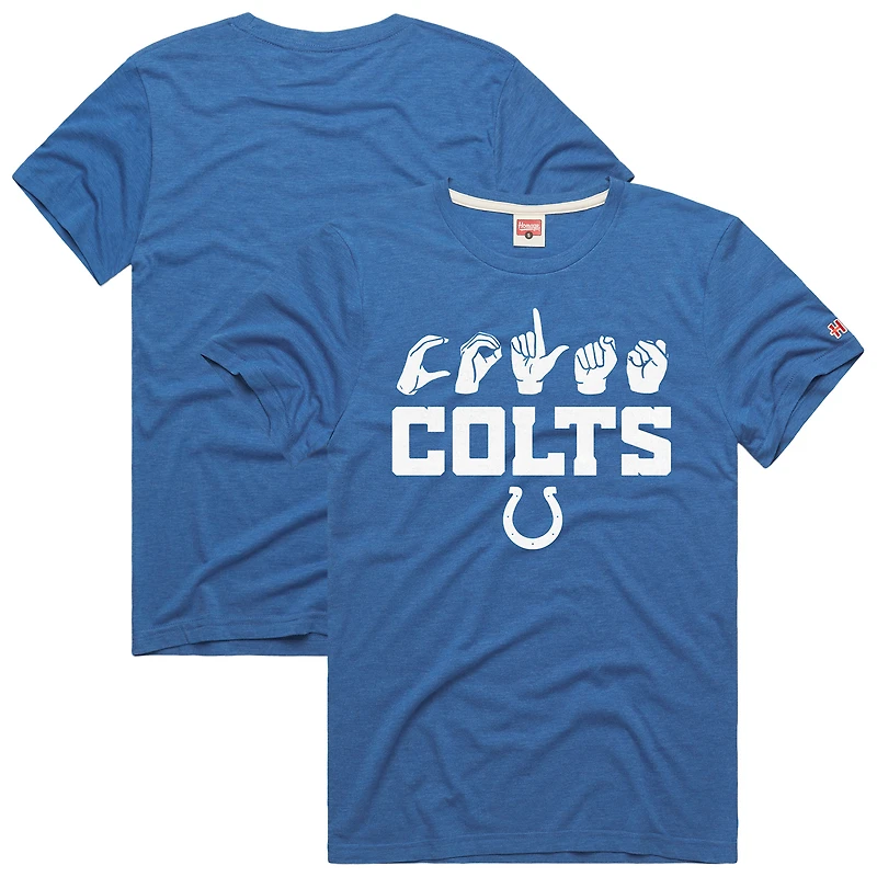 Unisex Homage  Royal Indianapolis Colts NFL ASL Collection by Love Sign Tri-Blend T-Shirt