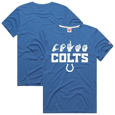 Unisex Homage  Royal Indianapolis Colts NFL ASL Collection by Love Sign Tri-Blend T-Shirt