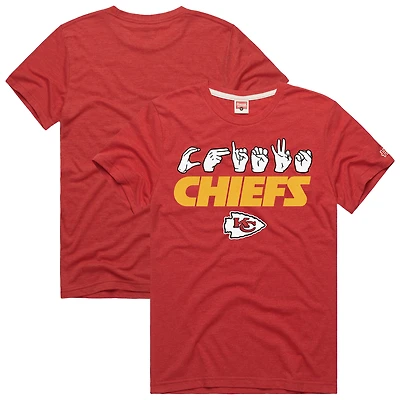 Unisex Homage  Red Kansas City Chiefs NFL ASL Collection by Love Sign Tri-Blend T-Shirt