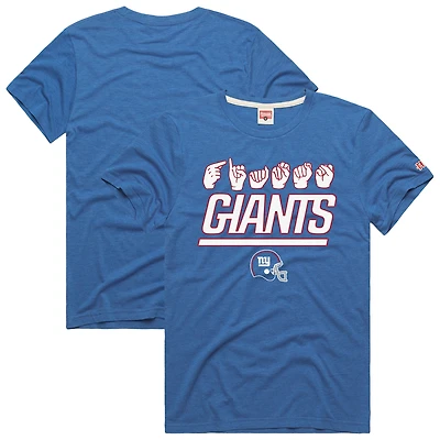 Unisex Homage  Royal New York Giants NFL ASL Collection by Love Sign Tri-Blend T-Shirt