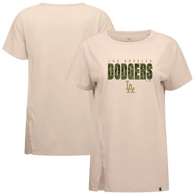 Women's Levelwear Khaki Los Angeles Dodgers Influx Protect W T-Shirt