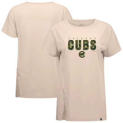 Women's Levelwear Khaki Chicago Cubs Influx Protect W T-Shirt
