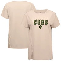 Women's Levelwear Khaki Chicago Cubs Influx Protect W T-Shirt